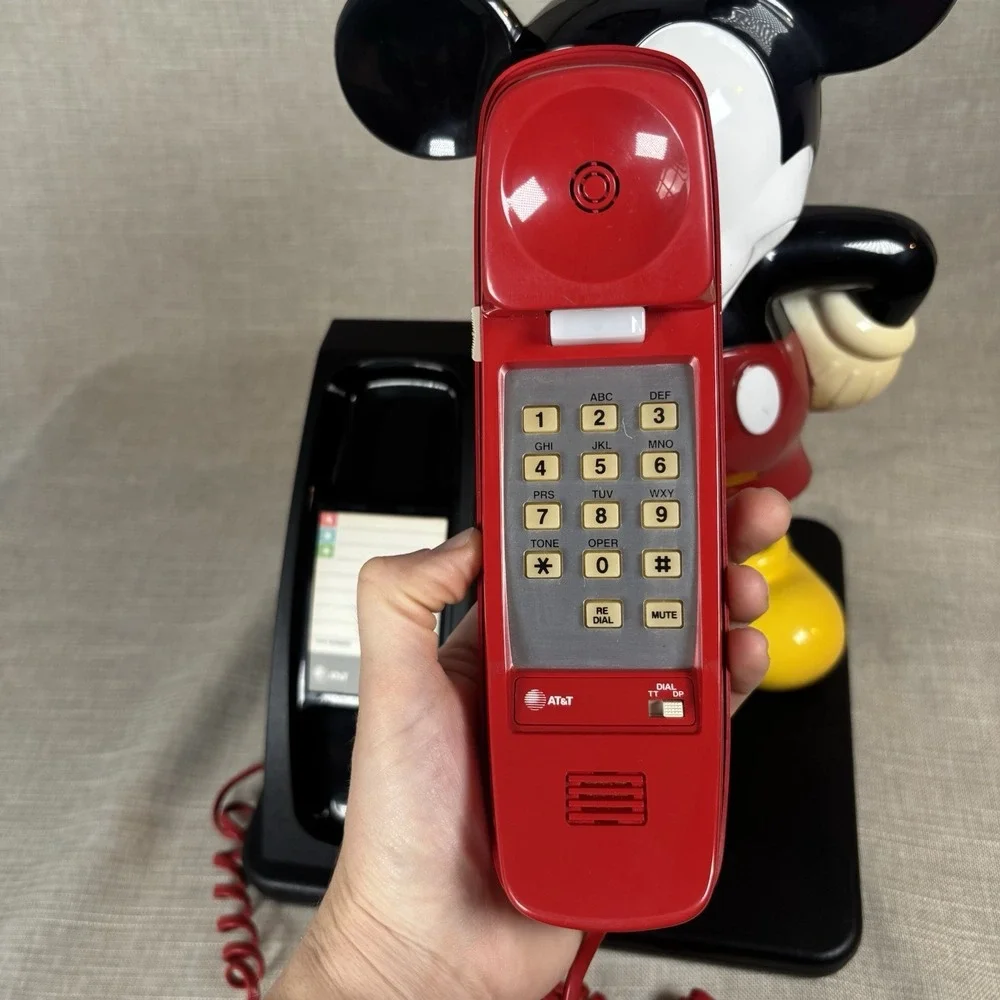Vintage Disney Mickey Mouse Push Button Landline Phone 1976 Tested Works